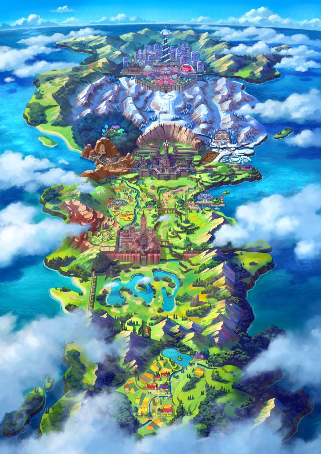 mappa Galar pokemon spada e scudo