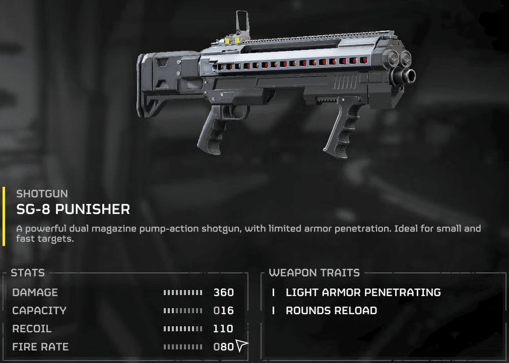 SG-8 Punisher: fucile a pompa