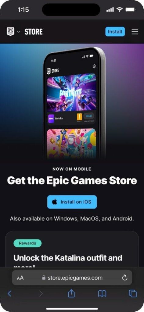 epic game store iphone